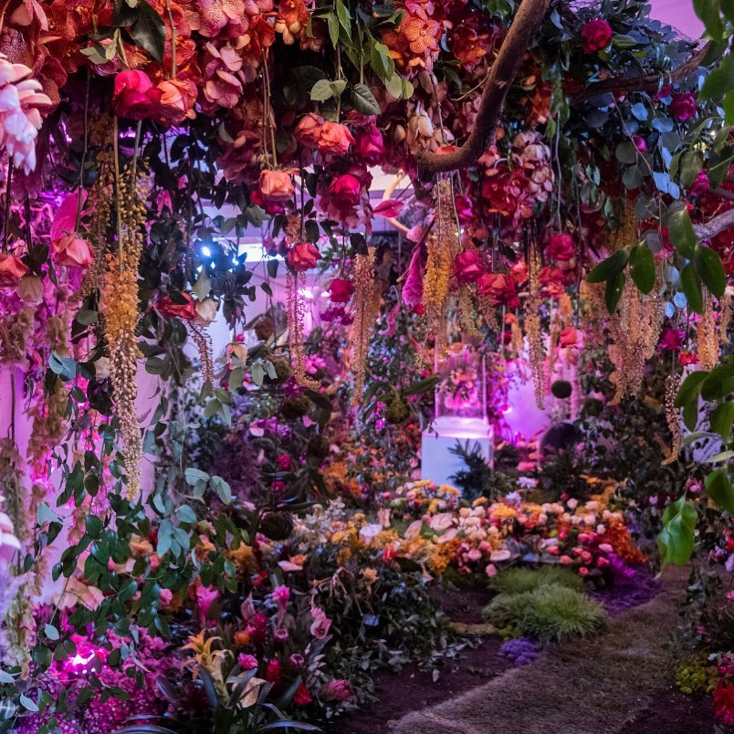 large, ornate colorful floral arrangement