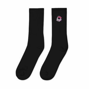 Black Embroidered Socks