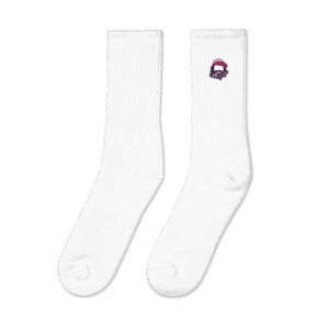White Embroidered Socks